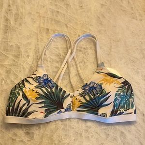 Hurley Bikini Top XL white floral padded